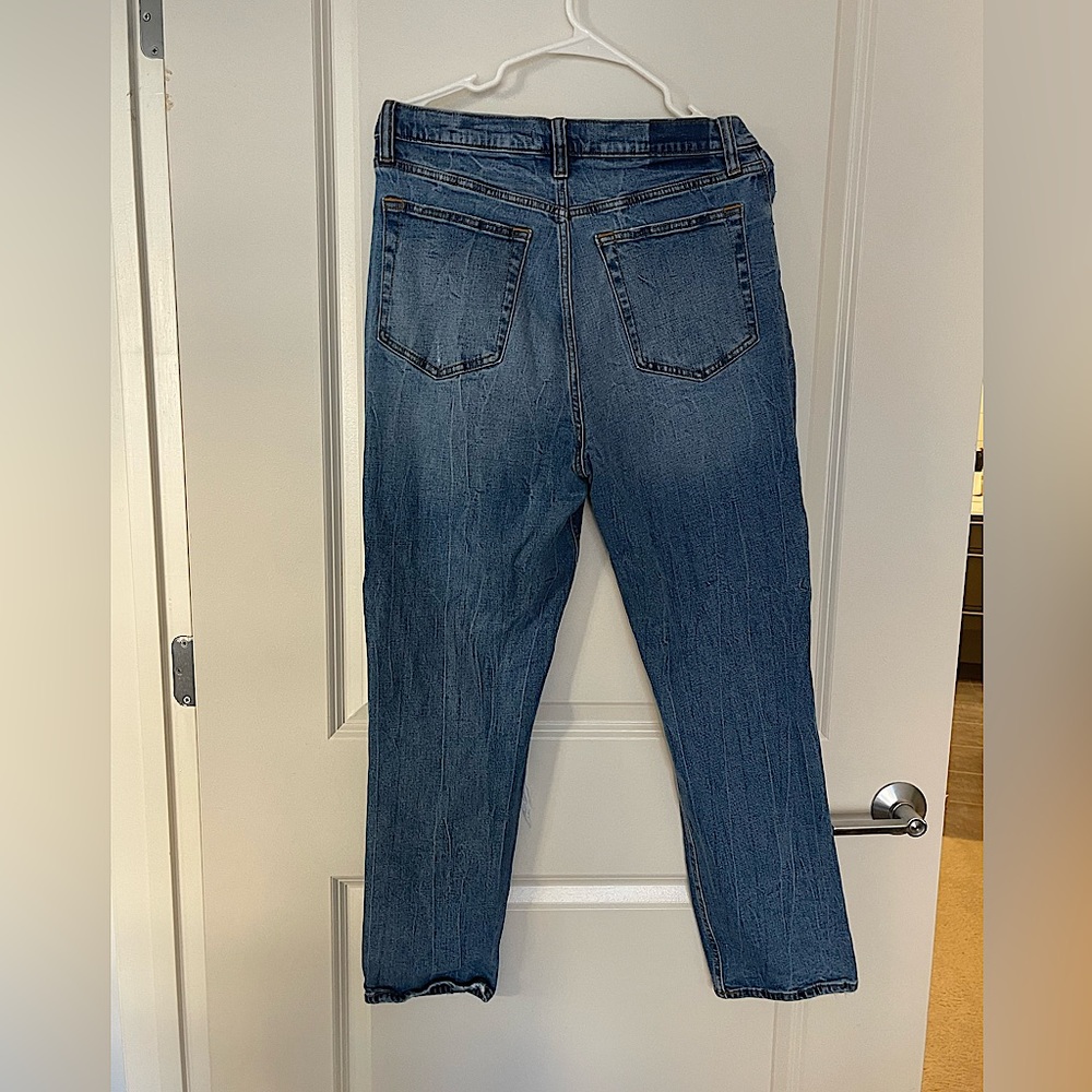 Abercrombie curve love, “the ankle straight” ultra high rise denim